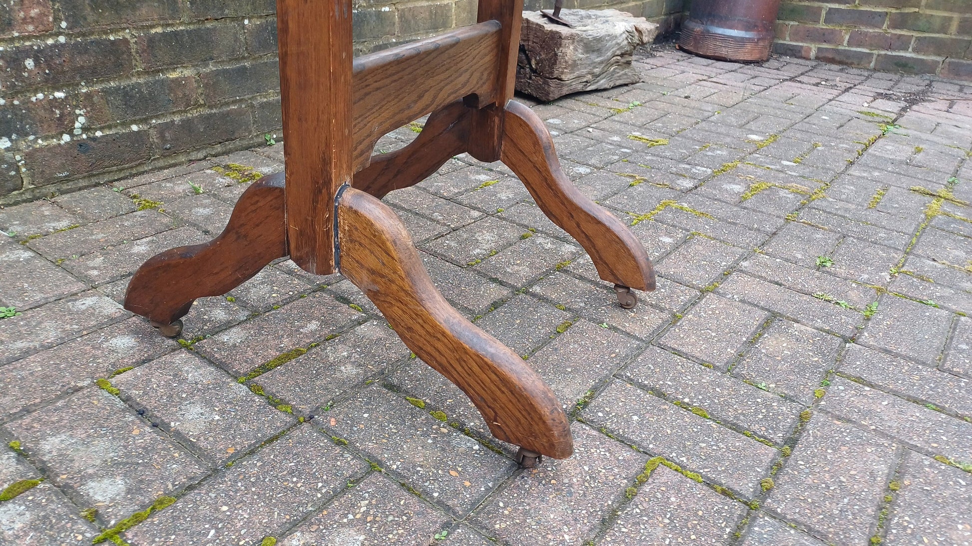 Quality Vintage Solid Oak Cheval 1920s Mirror Full Length.