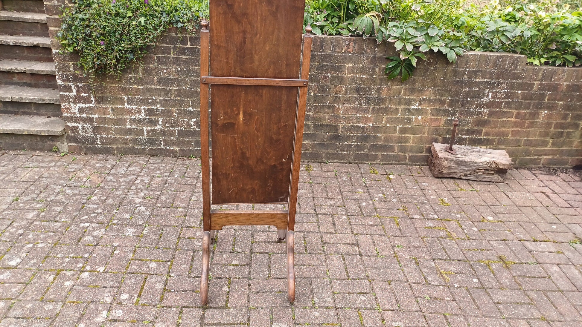 Quality Vintage Solid Oak Cheval 1920s Mirror Full Length.