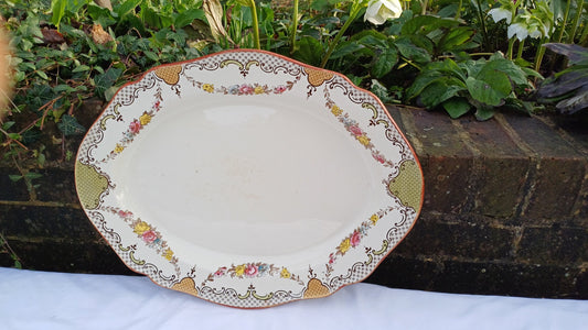 Huge Vintage Victorian Wedgwood Serving Plate Platter Fish Meat or Pastries ‘Pandora’ Pattern.