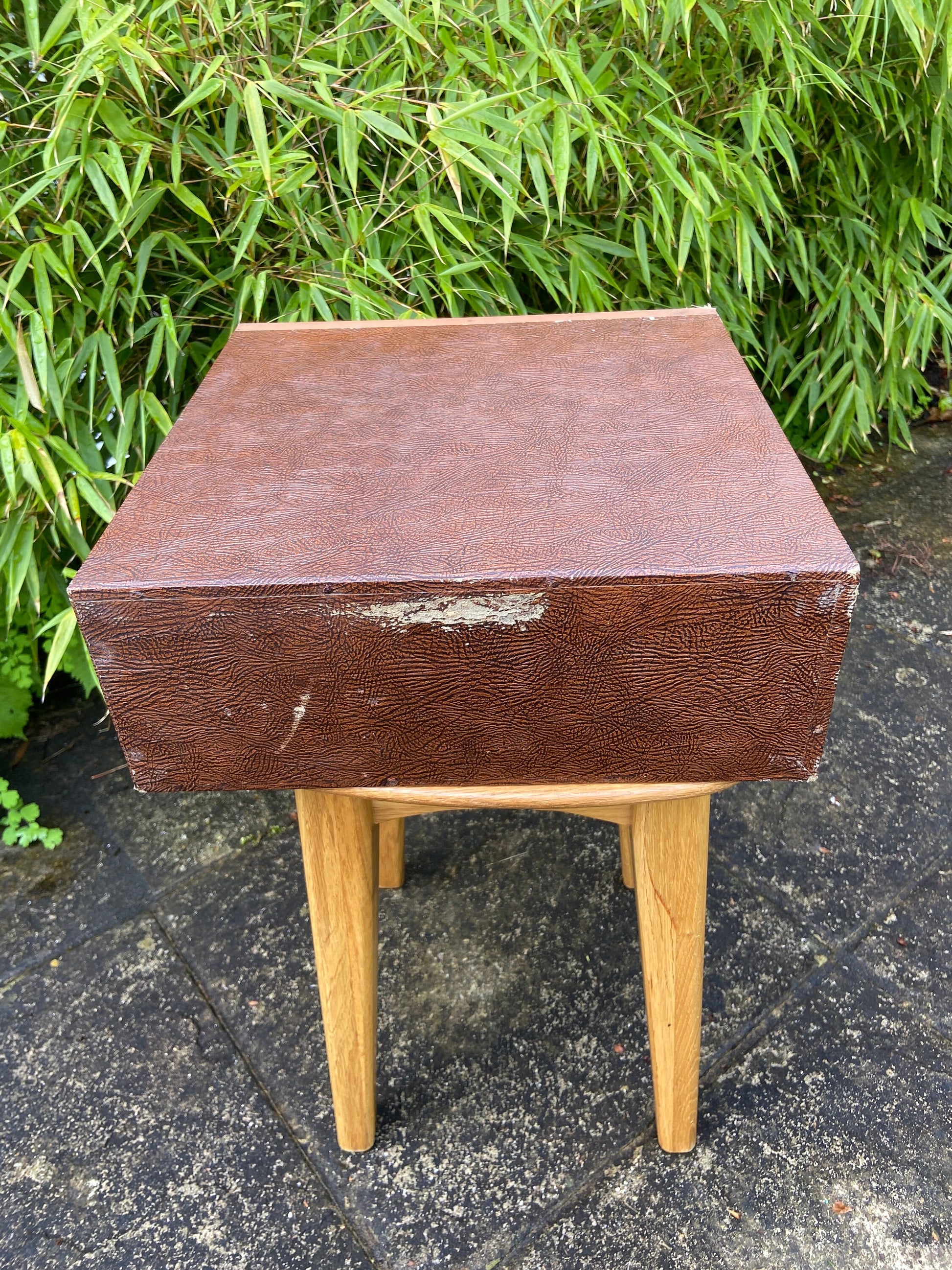 Vintage filing drawers, storage drawers, office storage - Mock crocodile skin, Faux animal skin, authentic, metal label holders