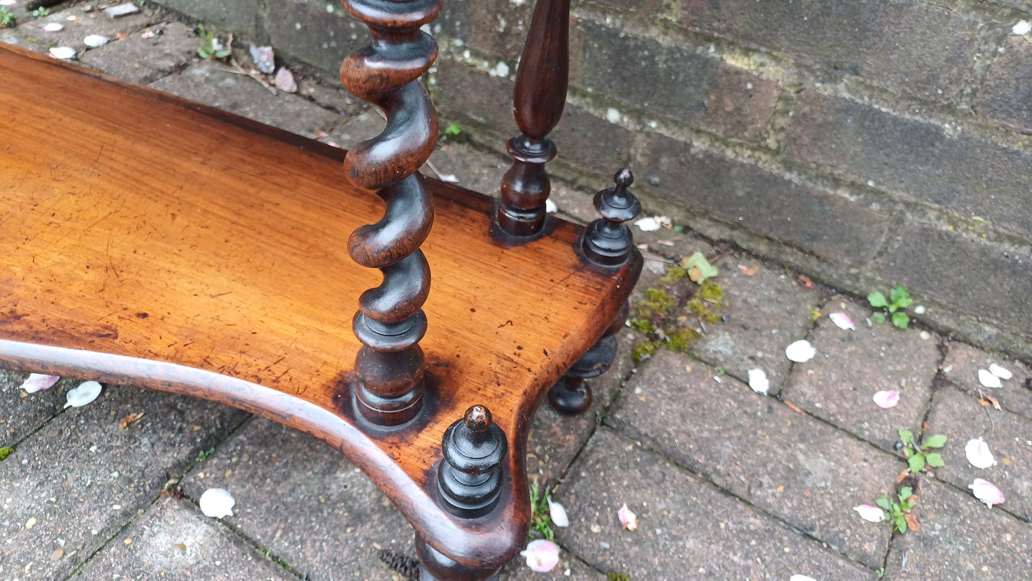 Exquisite Victorian Wot Not Graduated Shelves Turnings and Finials VGC