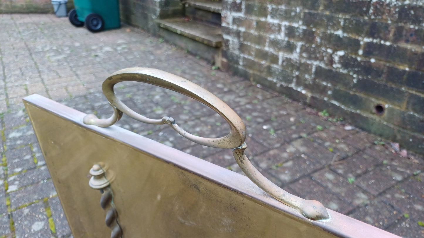 Vintage Brass Fire Screen Guard Fire Guard
