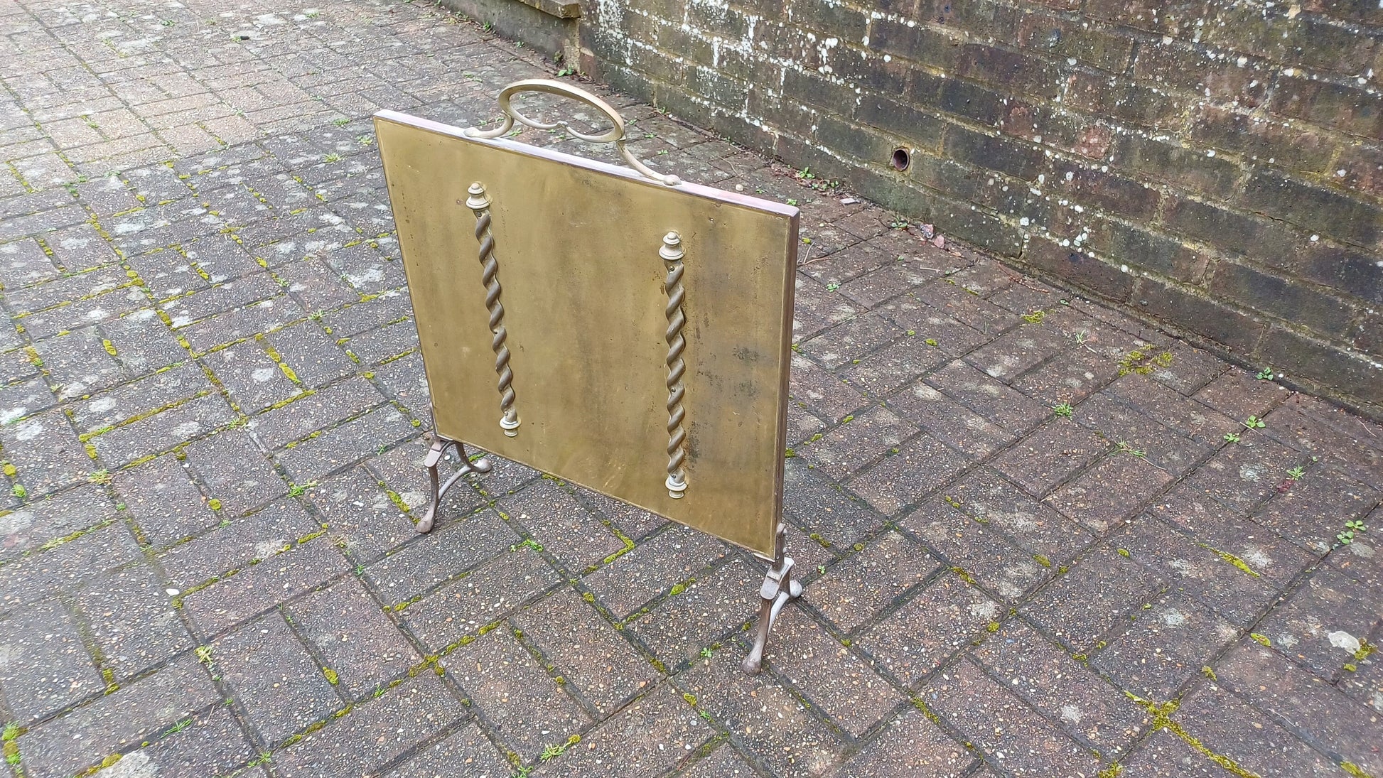 Vintage Brass Fire Screen Guard Fire Guard