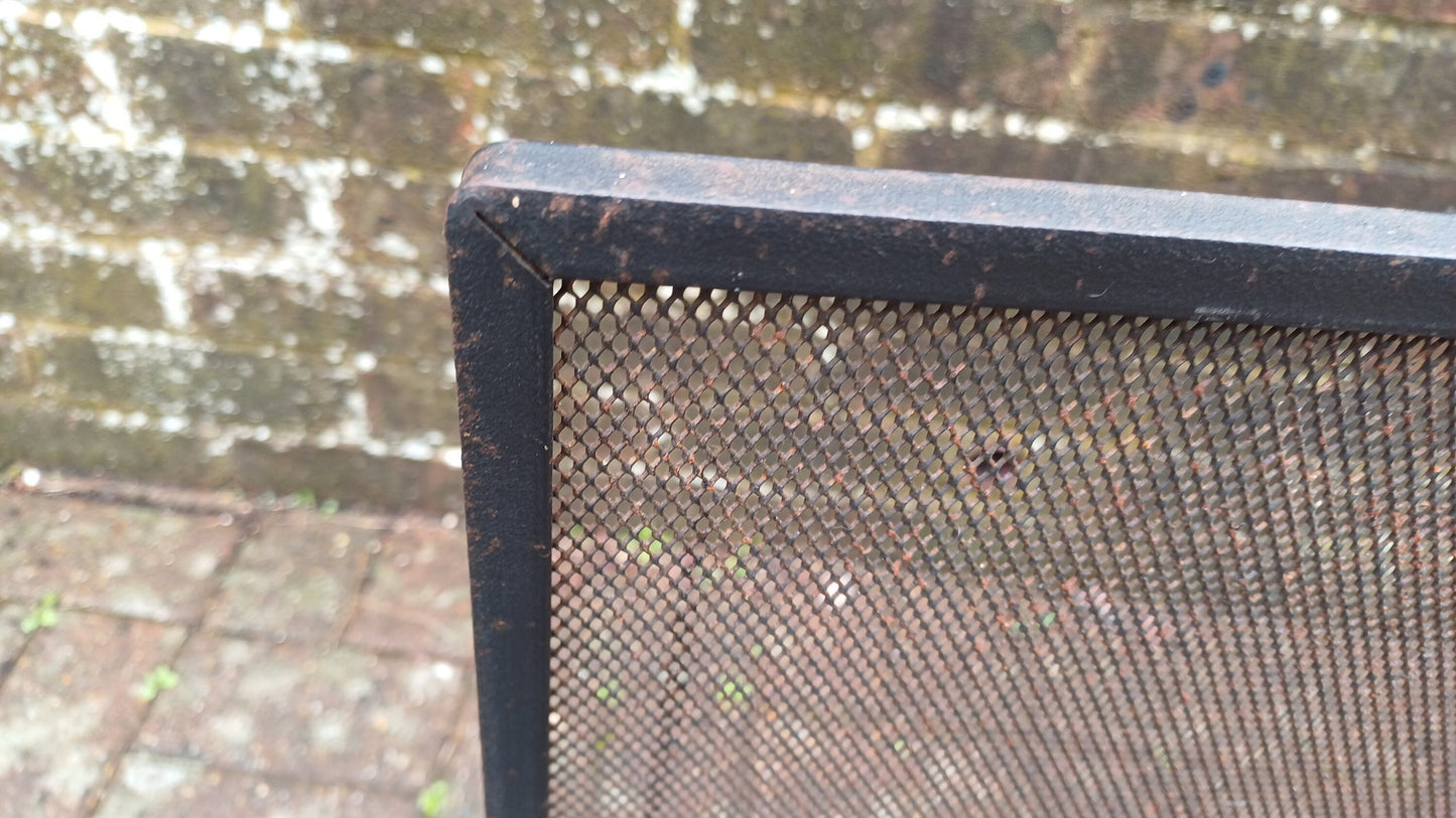 Vintage Metal 70s Fire Screen Guard Gauze Fireplace.