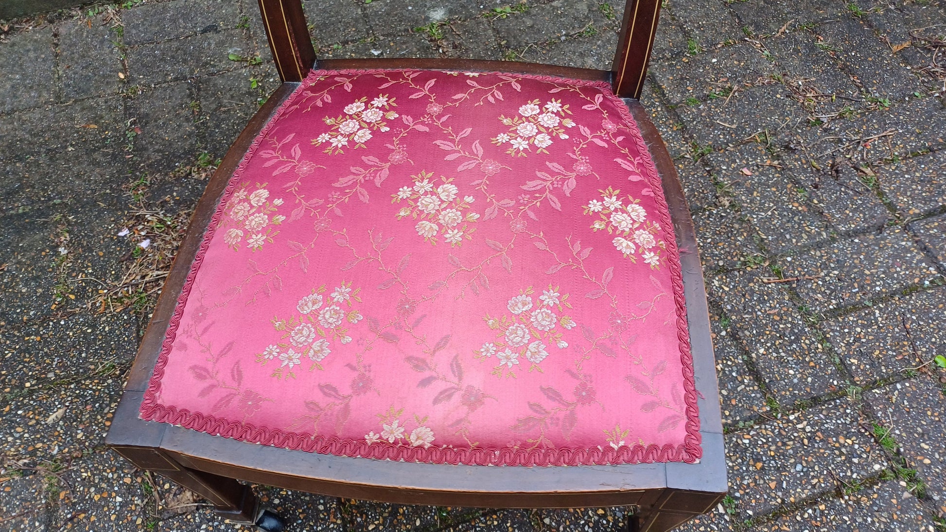 Vintage Inlaid Upholstered Occasional Bedroom Chair VGC