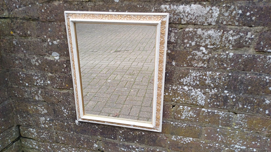 Vintage Painted Early 20th Century Wall Mirror with Gold Decoration.