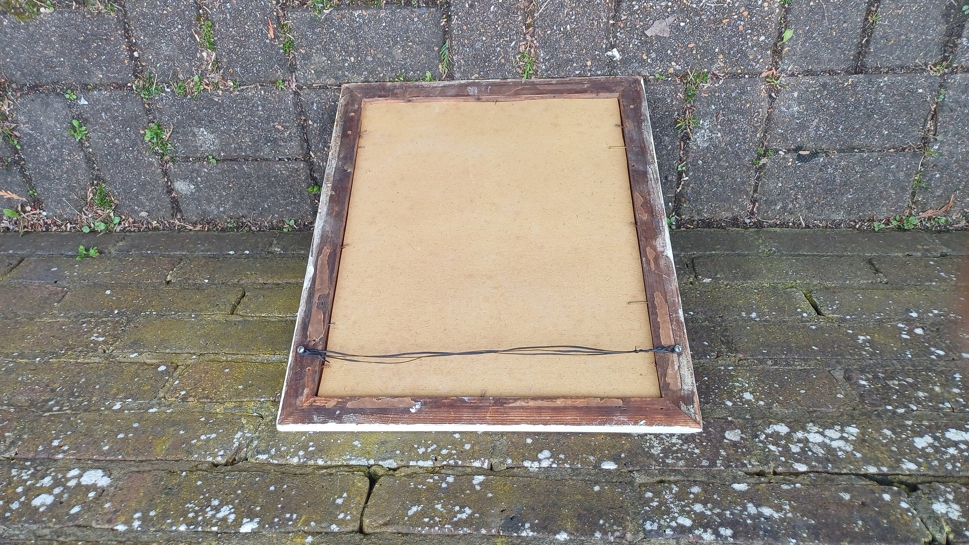 Vintage Painted Early 20th Century Wall Mirror with Gold Decoration.