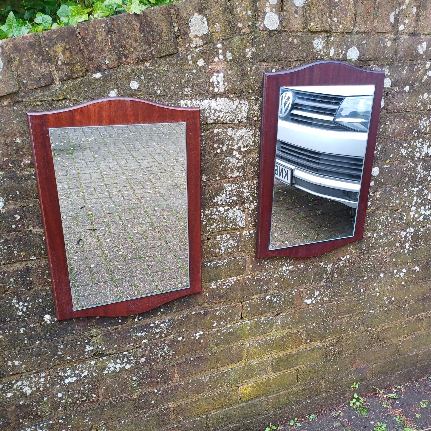 Pair of Vintage Shaped Stag Wall Mirrors 60s Retro