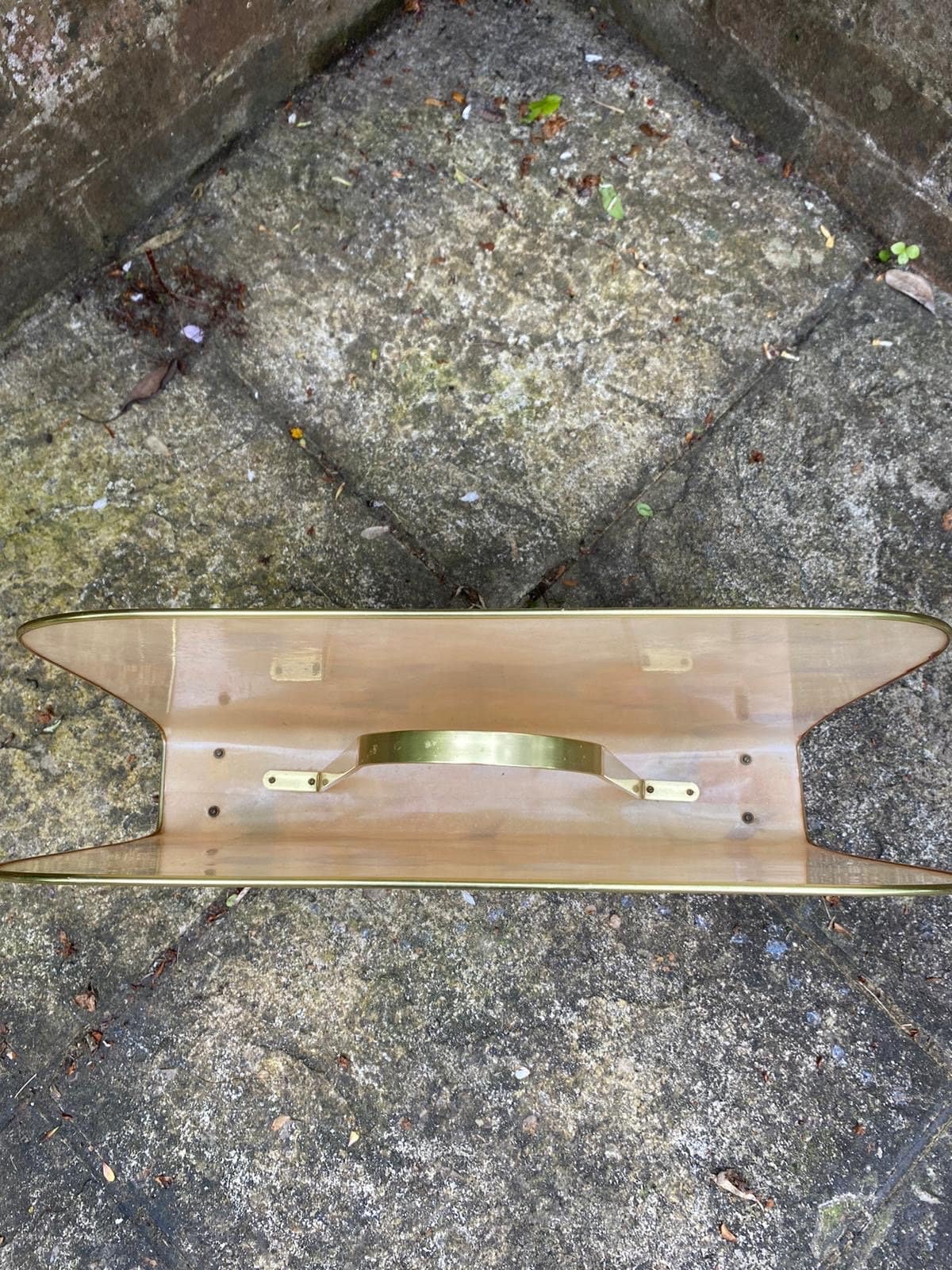 Excellent floral retro mid century magazine newspaper rack - storage unit, plastic floral rack, metal detail, vgc