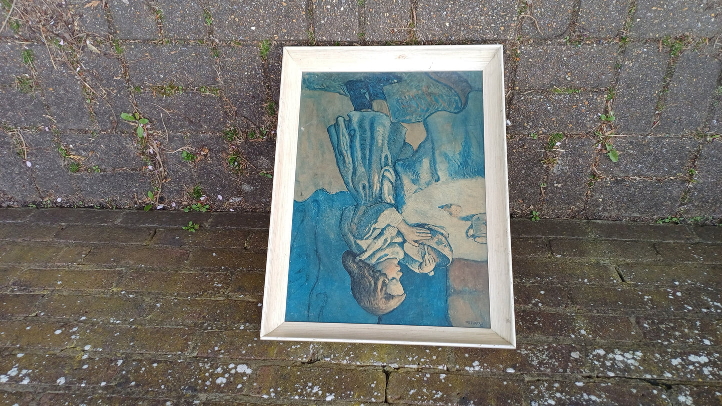 Large Picasso Print 1950’s ‘The Gourmet’ Painted White Frame 53 x 47 cm