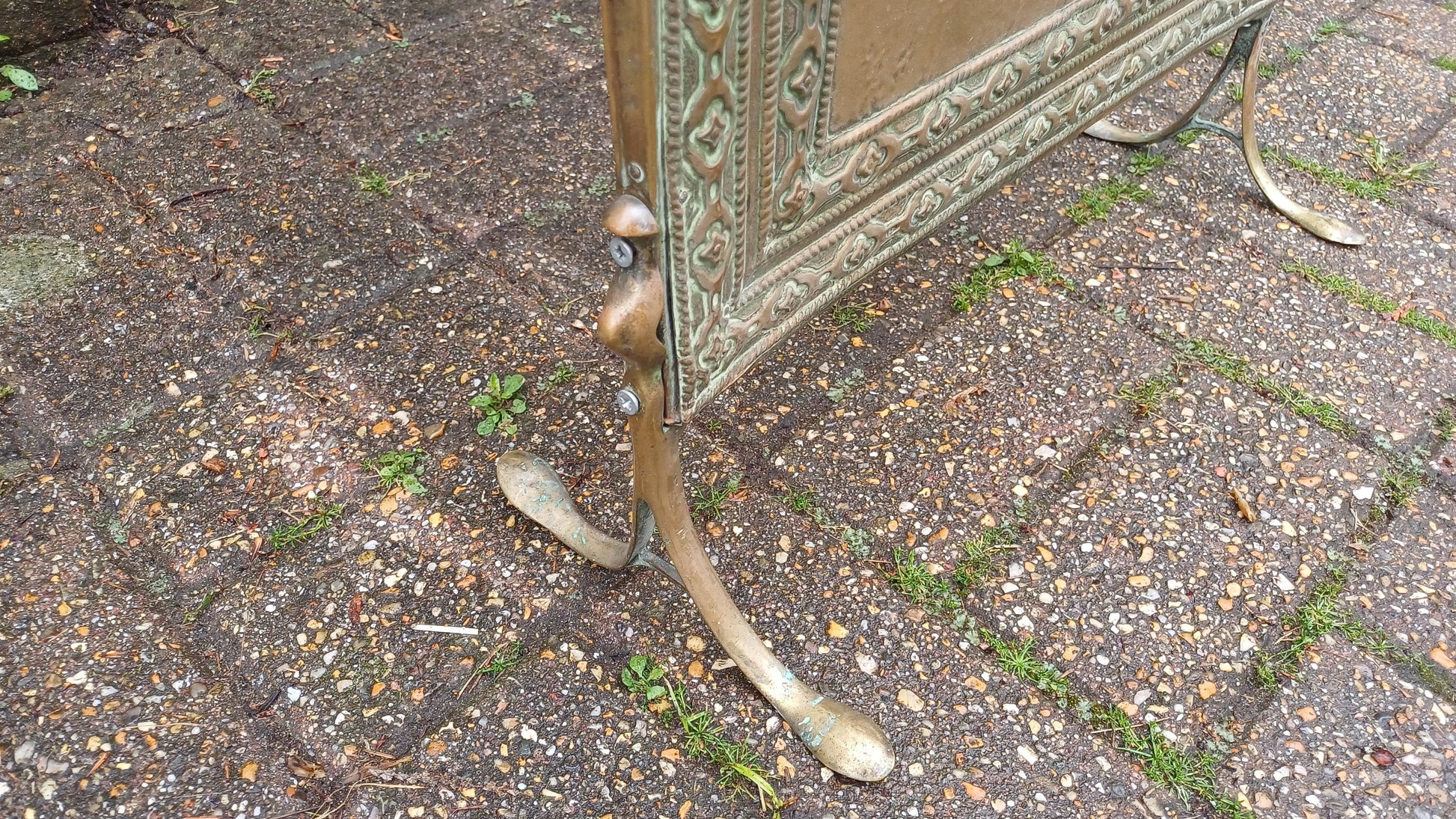 Lovely Vintage Brass Galleon Fire Screen Fire Spark Guard