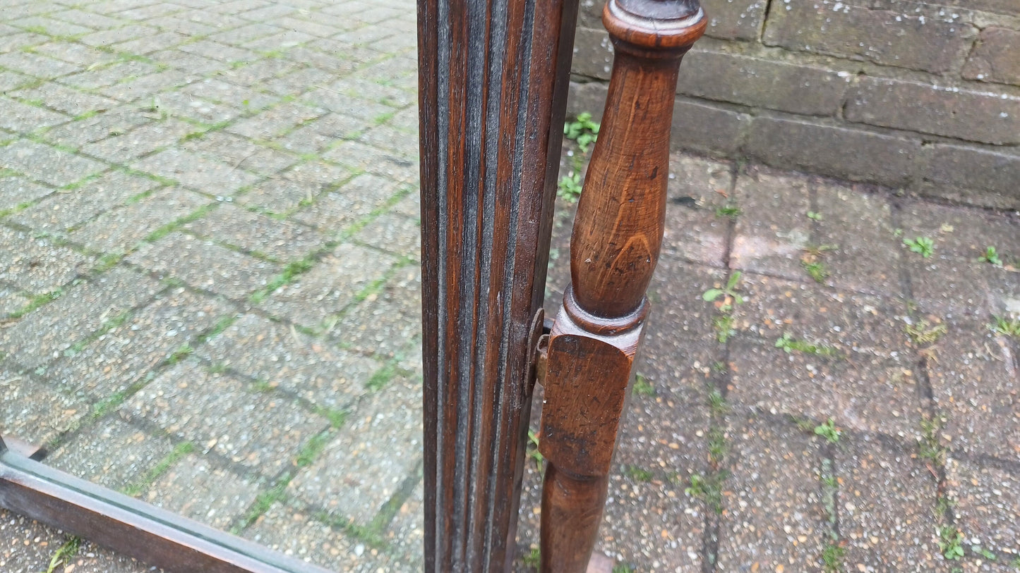 Vintage Solid Oak 1920s Oak Swing Mirror