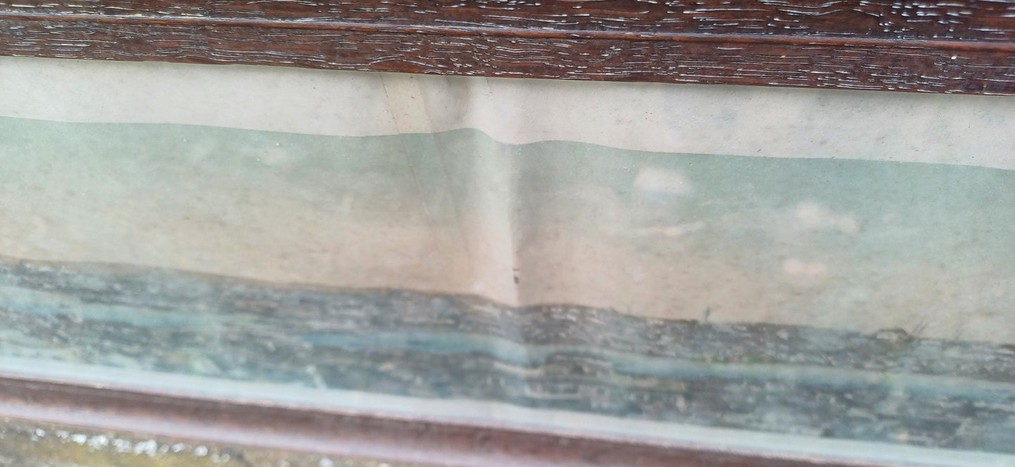 Vintage colour photograph, 158cm wide showing a panoramic view of Constantinople (Istanbul) - 1920s original vintage wooden glazed frame