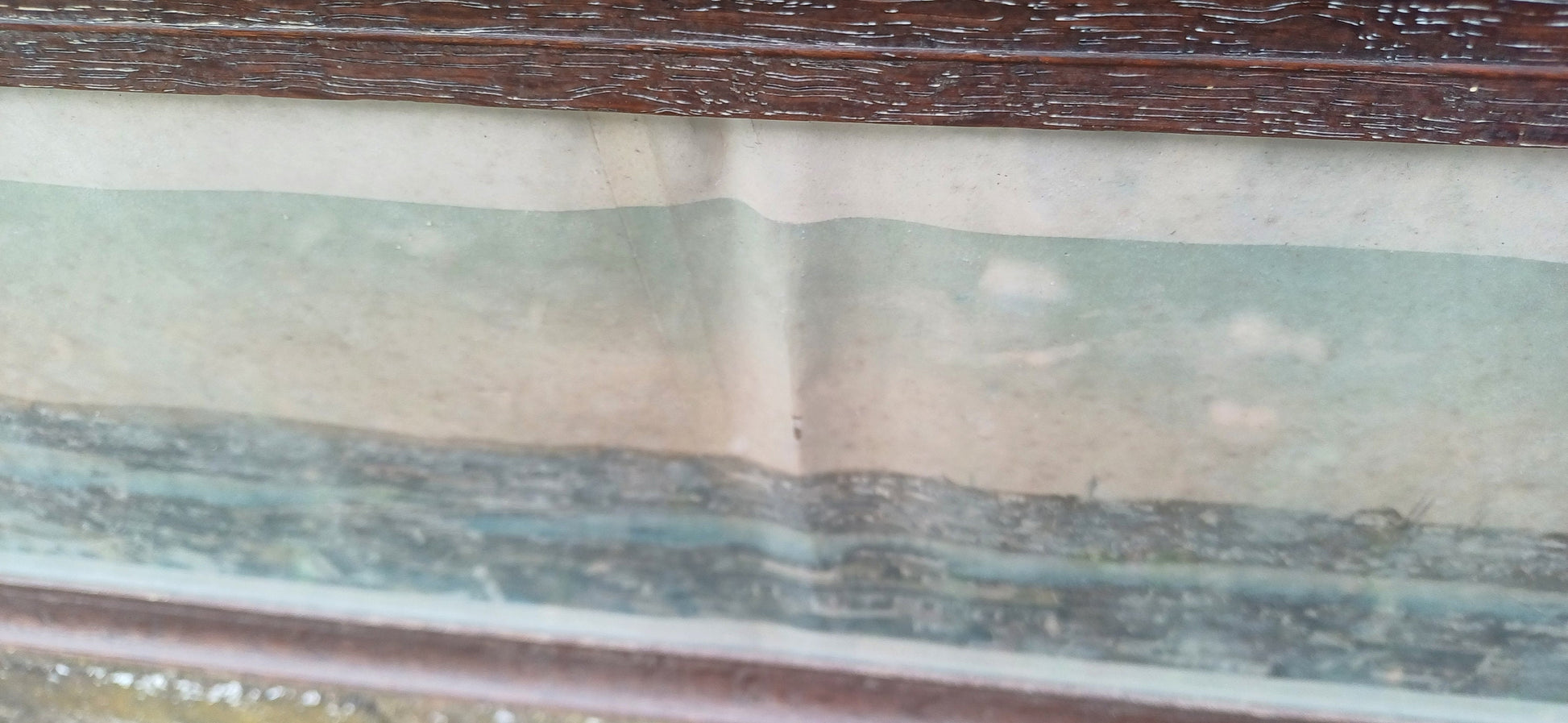 Vintage colour photograph, 158cm wide showing a panoramic view of Constantinople (Istanbul) - 1920s original vintage wooden glazed frame