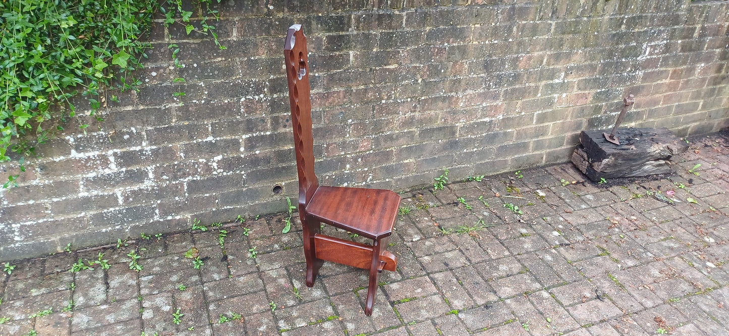 Quality Vintage 60s Spinning Chair Stool Solid Mahogany Very Sturdy.