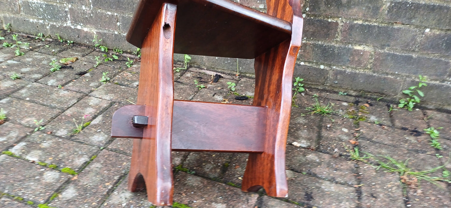 Quality Vintage 60s Spinning Chair Stool Solid Mahogany Very Sturdy.