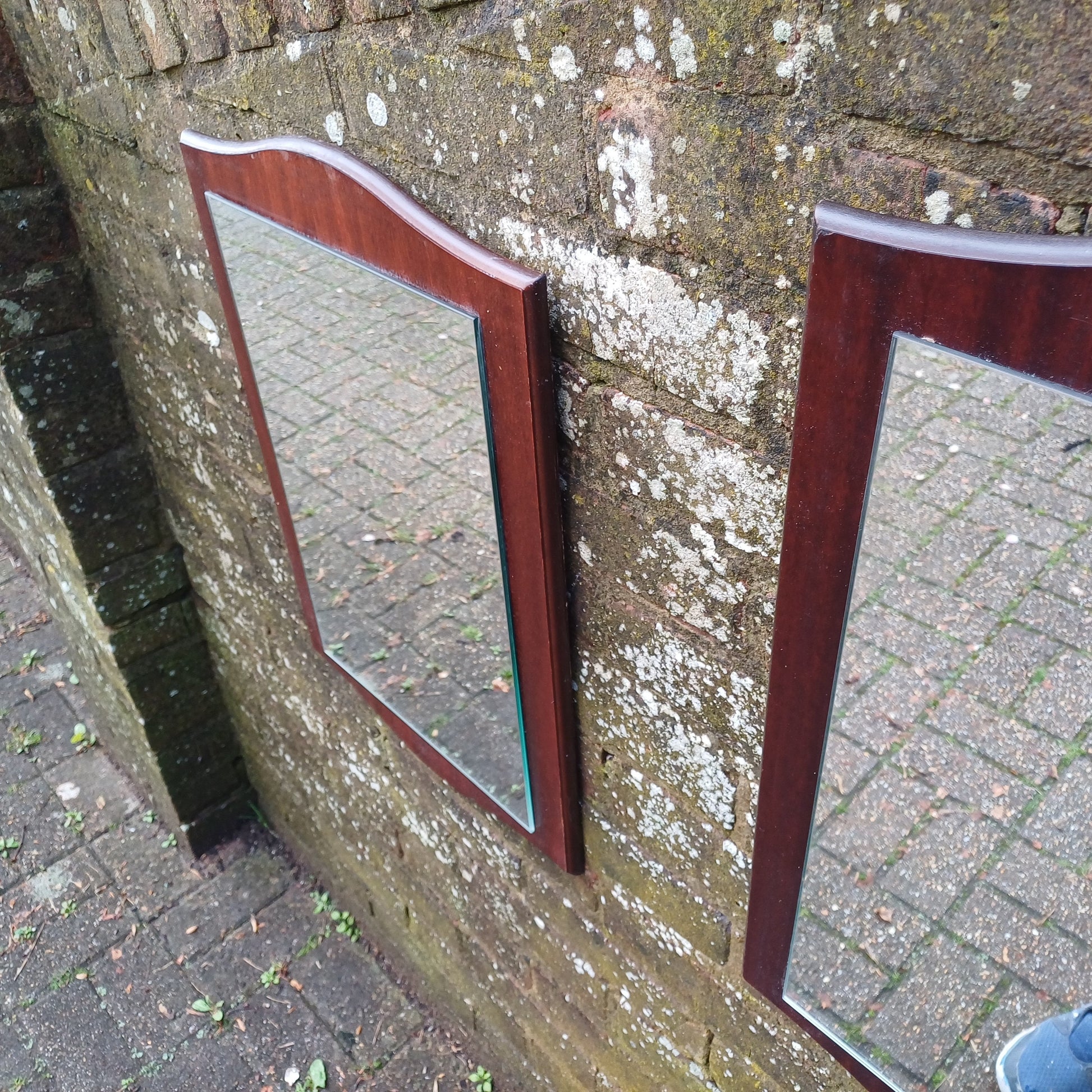 Pair of Vintage Shaped Stag Wall Mirrors 60s Retro