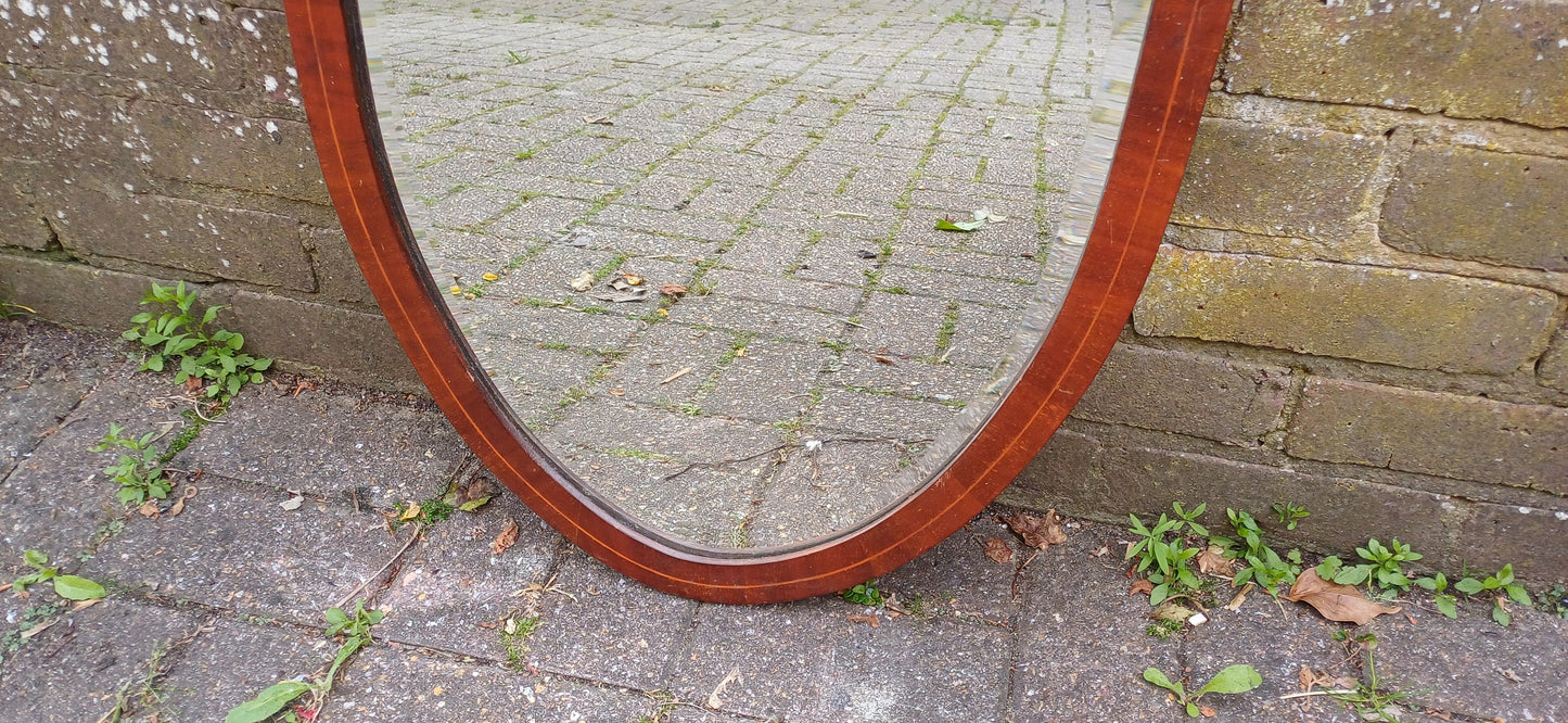 Unusual Shape Early 20th Century Mahogany Wall Mirror.