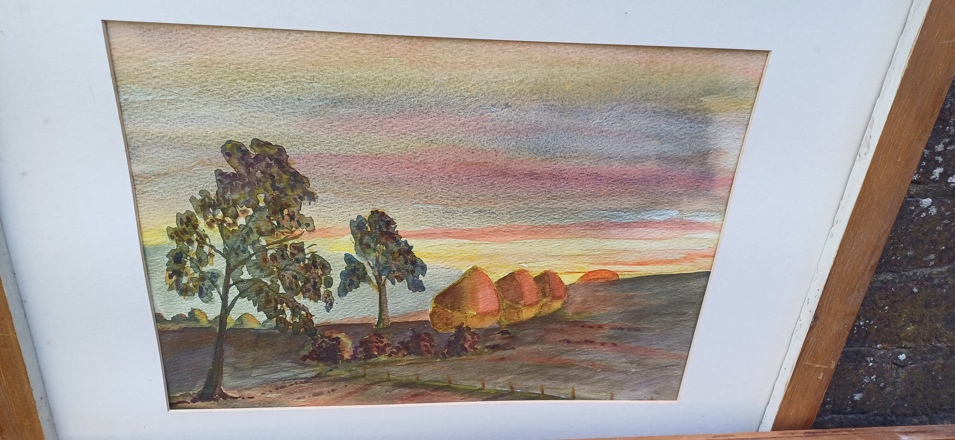 Large Set of 6 Landscape Watercolours or Wooden Frames and Mounts.