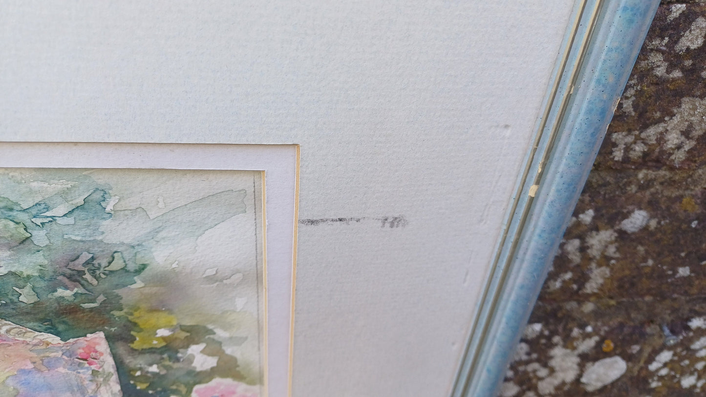 Wonderful large original water colour, water colour painting of Images of Dianas Garden Copinger Hall, by Samantha Jill D Howard, pond