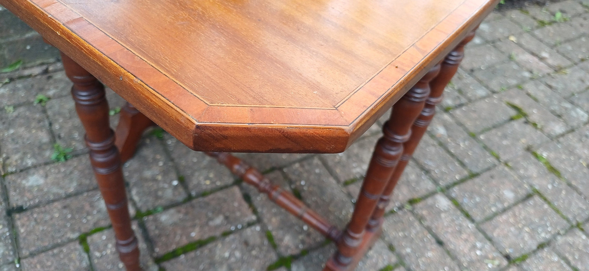 Vintage Solid Mahogany Inlaid Sutherland Occasional Folding Table