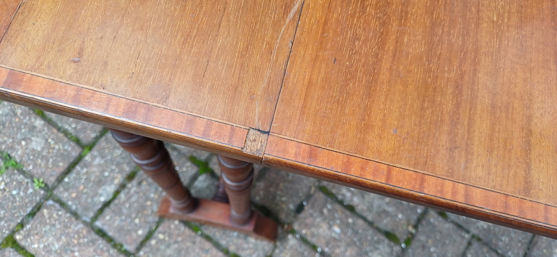 Vintage Solid Mahogany Inlaid Sutherland Occasional Folding Table
