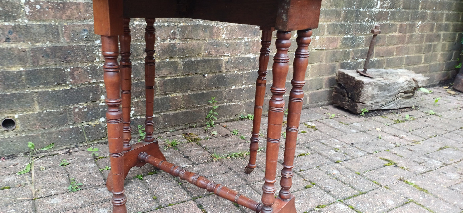 Vintage Solid Mahogany Inlaid Sutherland Occasional Folding Table