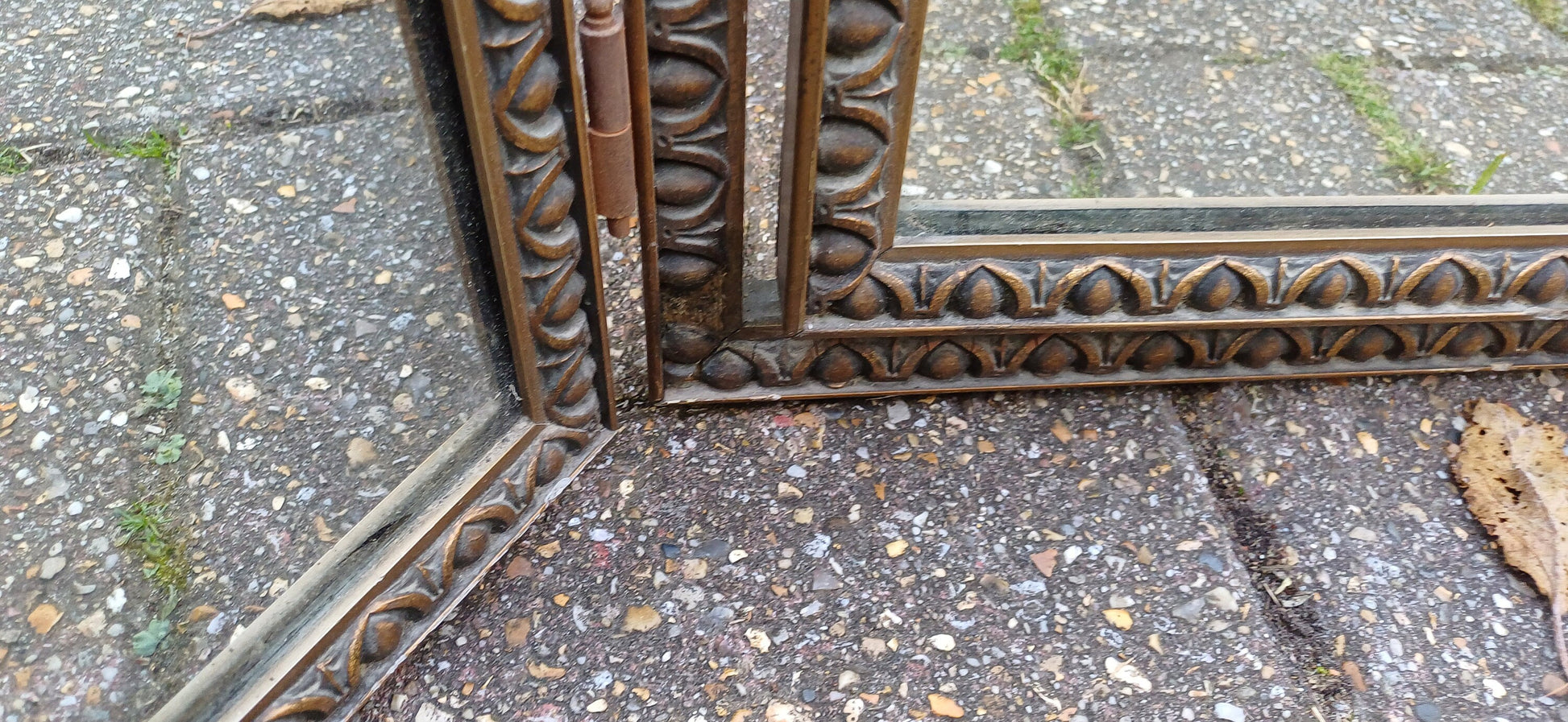 Vintage Gold Gilt 1960s Dressing Table Triple Mirror Adjustable