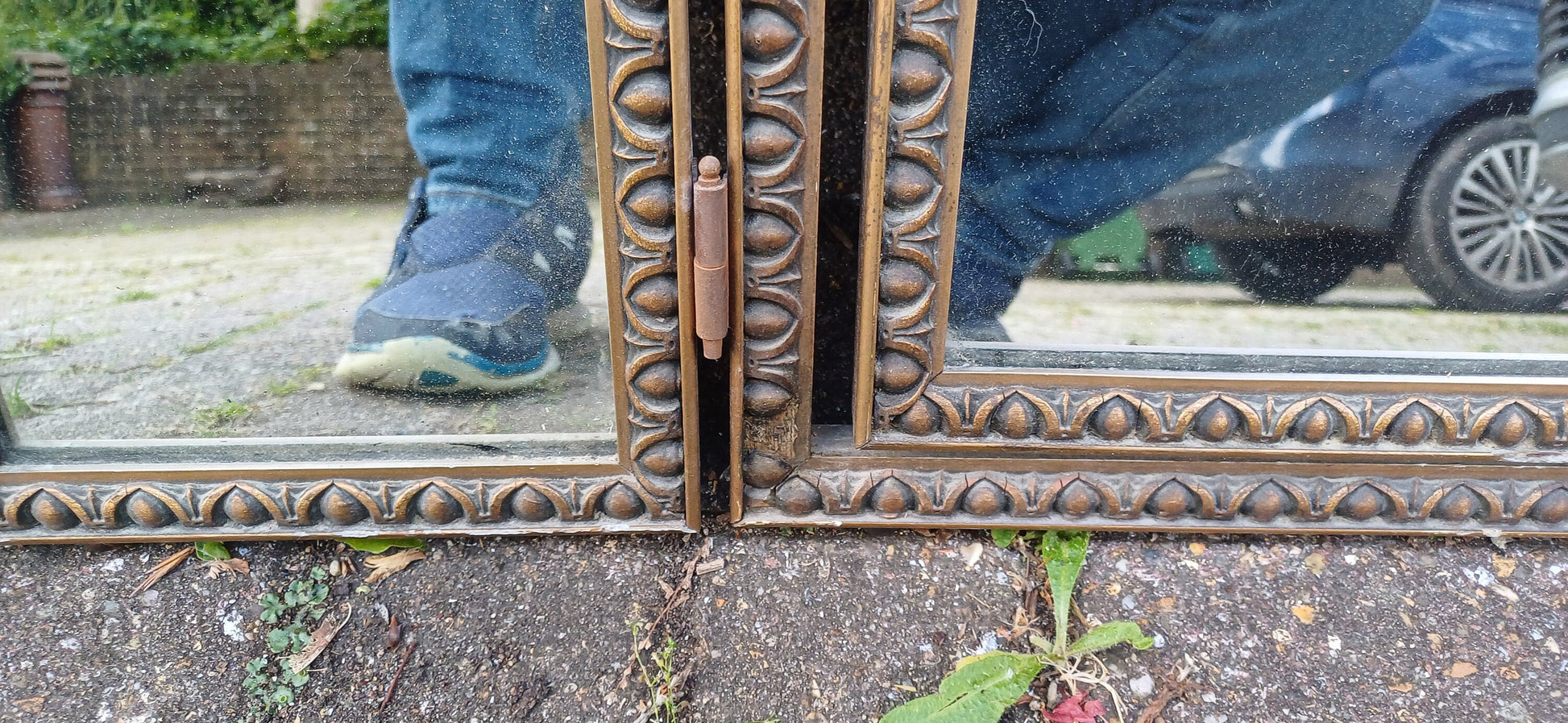 Vintage Gold Gilt 1960s Dressing Table Triple Mirror Adjustable