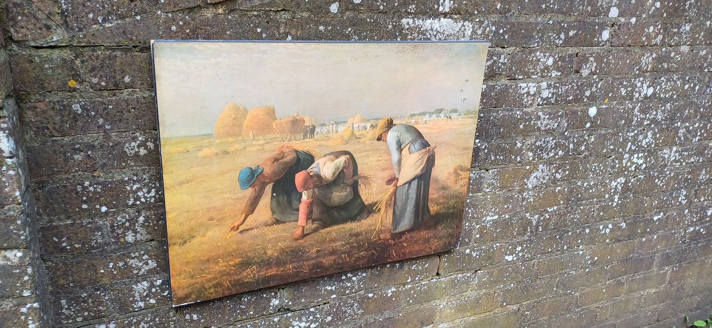 Vintage Athena Print - The Gleaners by Jean Francois Millet c 1857 (large 72cm x 54cm), print on heavy board