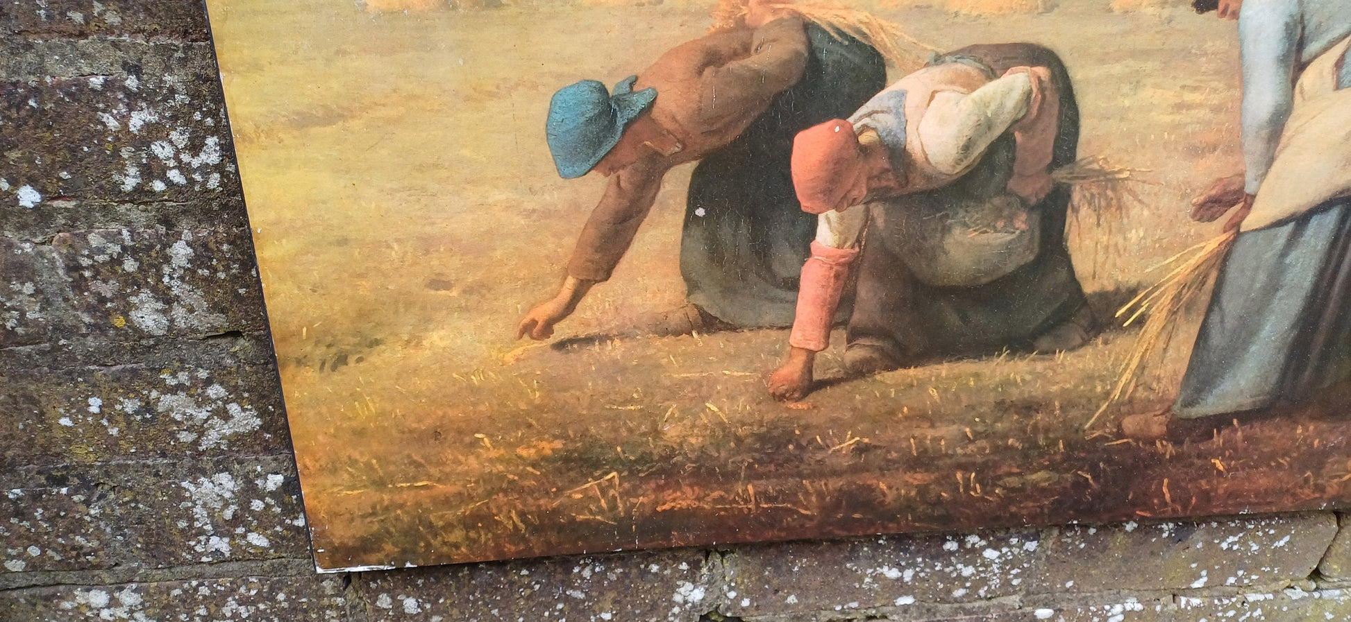 Vintage Athena Print - The Gleaners by Jean Francois Millet c 1857 (large 72cm x 54cm), print on heavy board