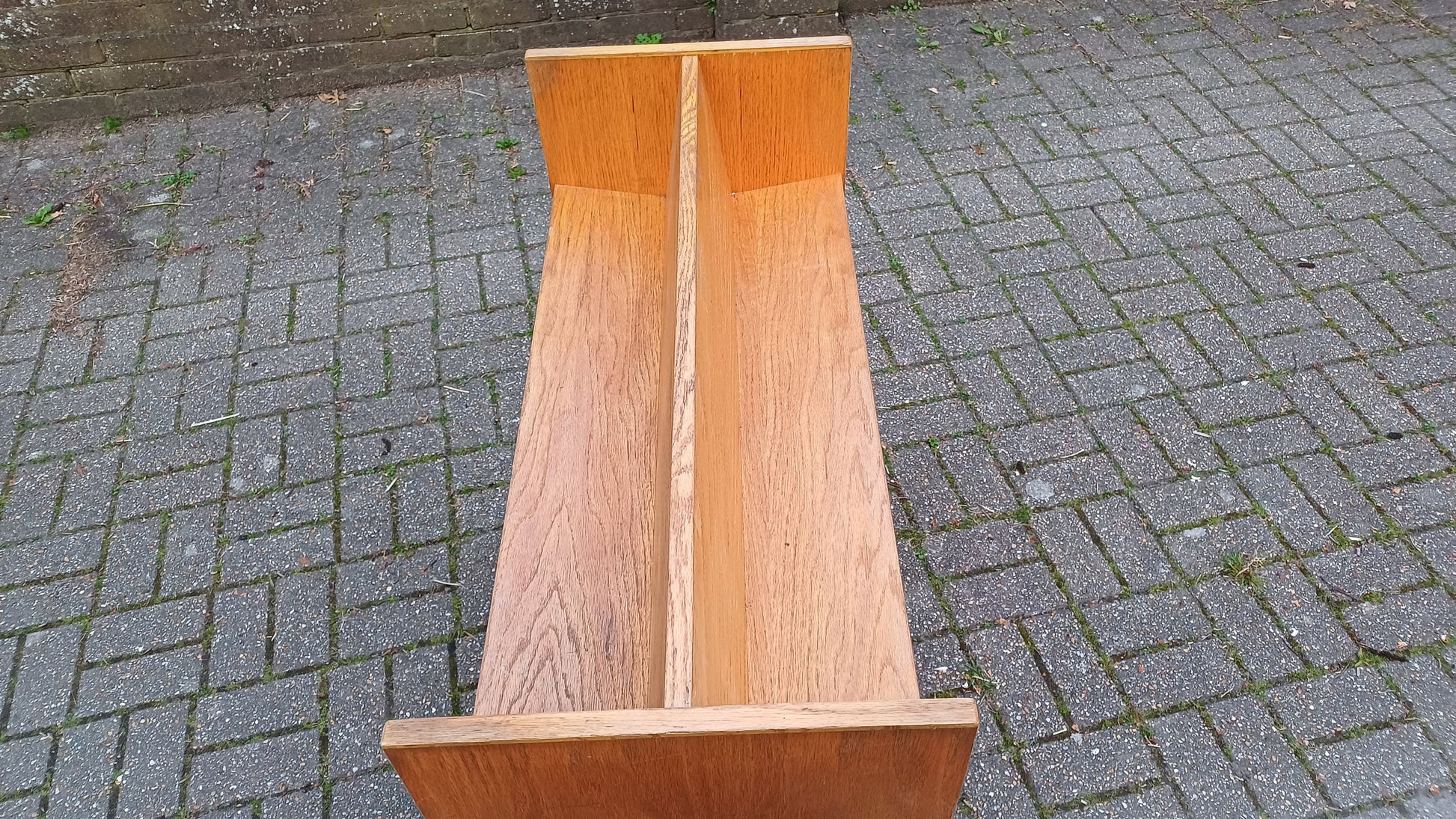 Vintage Municipal Retro Oak Veneer Bookcase on Castors. A Perfect Room Divider.