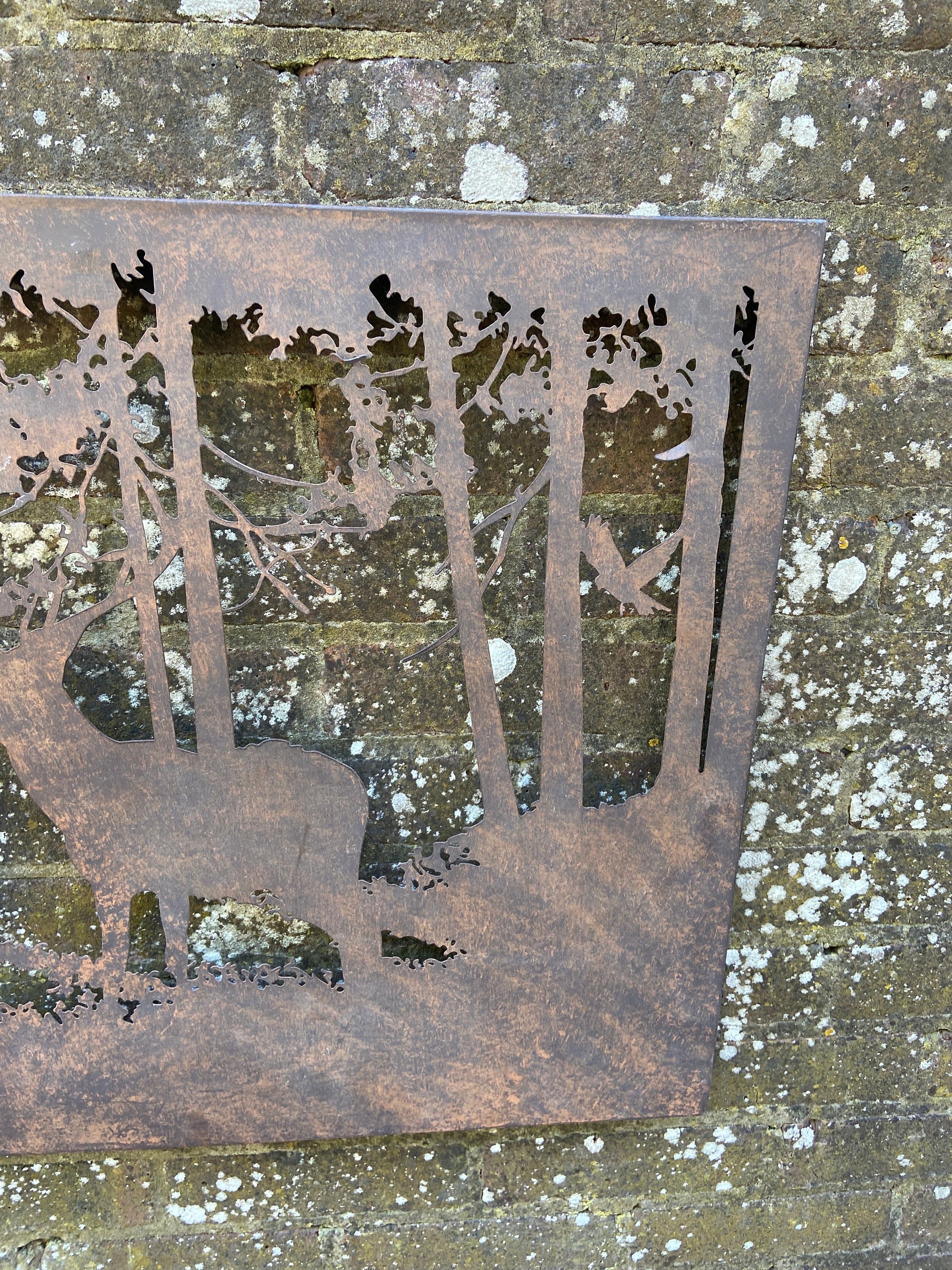 Attractive Rusty Metal Wall Art - Wall Decor - Metalware - Highlands, Scotland scene, Stag - indoors outdoors metal art