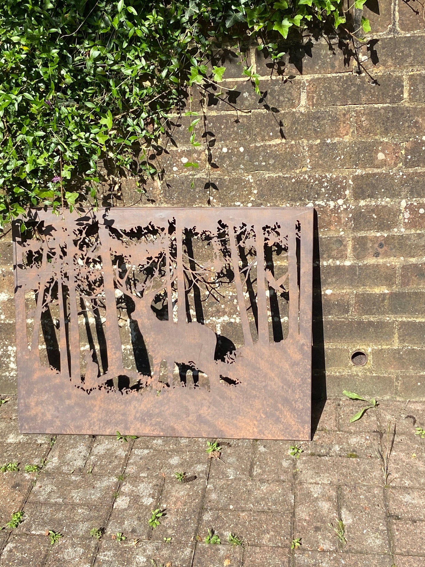 Attractive Rusty Metal Wall Art - Wall Decor - Metalware - Highlands, Scotland scene, Stag - indoors outdoors metal art