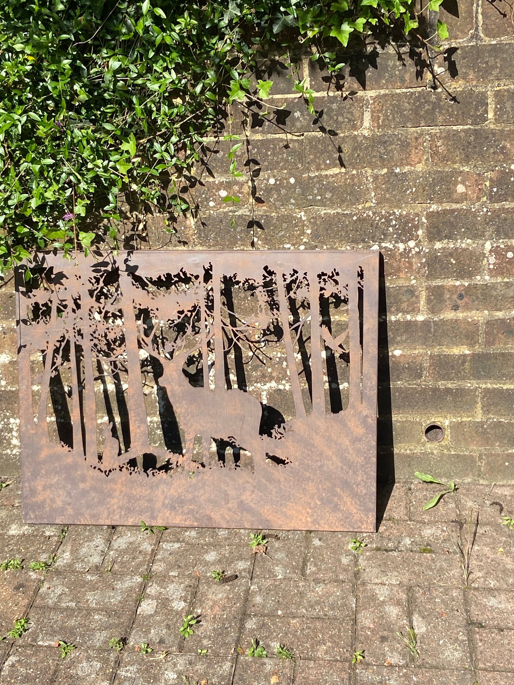 Attractive Rusty Metal Wall Art - Wall Decor - Metalware - Highlands, Scotland scene, Stag - indoors outdoors metal art
