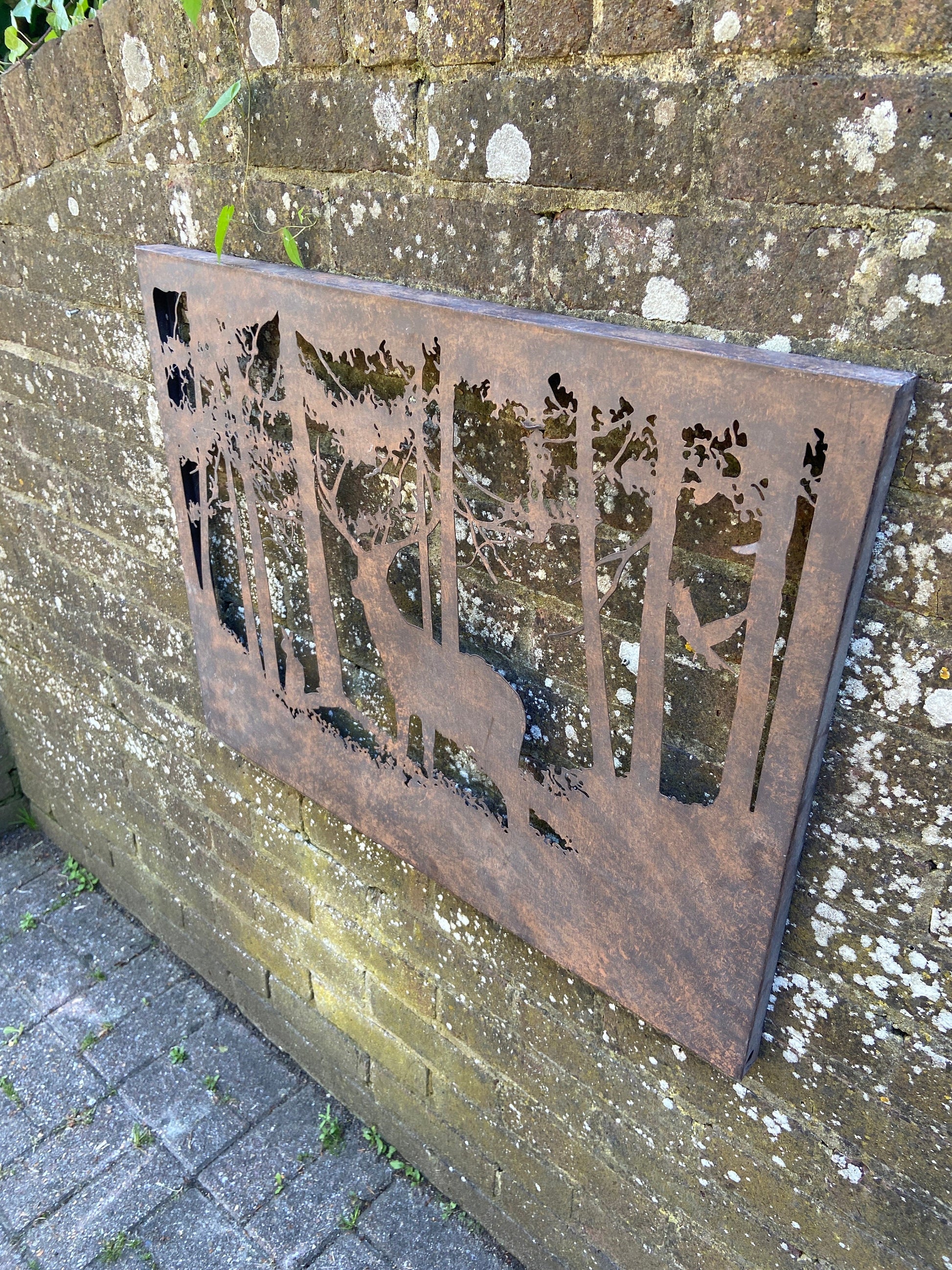 Attractive Rusty Metal Wall Art - Wall Decor - Metalware - Highlands, Scotland scene, Stag - indoors outdoors metal art