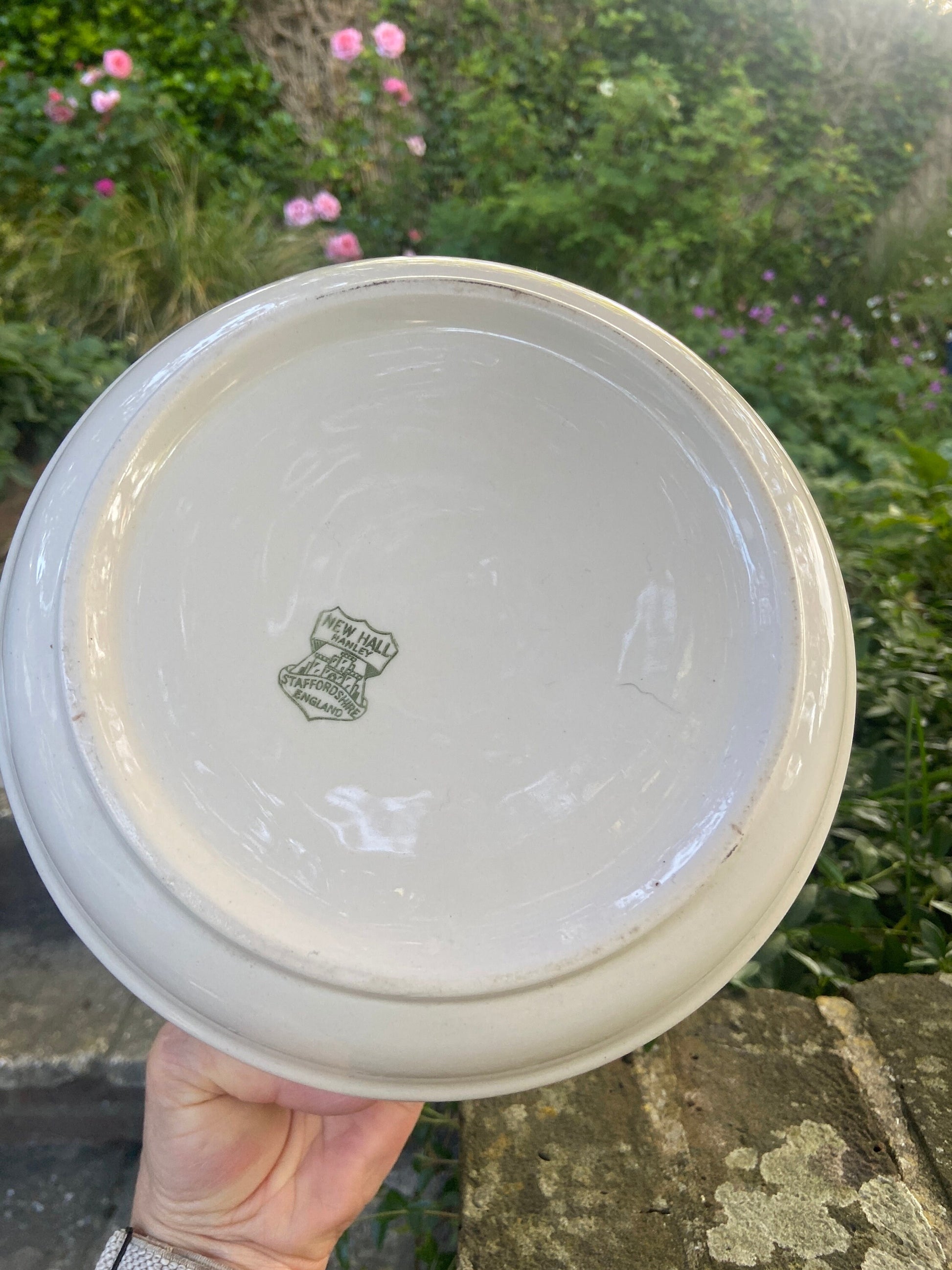 1920s 30s Vintage Chamber Pot, Po!, Pottey Perfect Indoor Planter - cream, off white ceramic planter made by New Hall, Hanley, Staffordshire