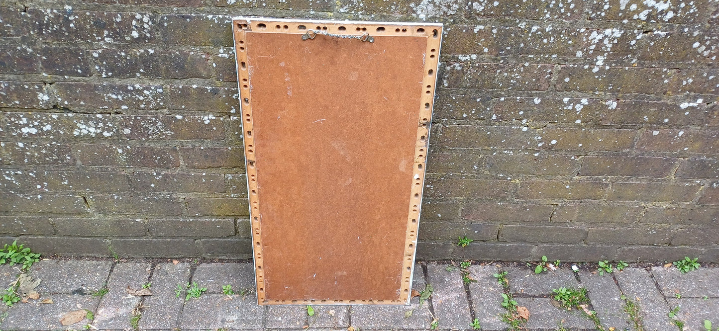 Vintage Ornate Painted Mirror Hand Painted and Upcycled in Farrow and Ball Borrowed Light, Light Blue.