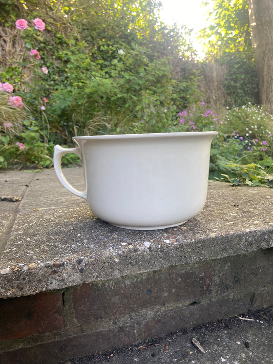 this is a potty, would makeamazing indoor planter; versatile uses; white china pot, white china plantpot