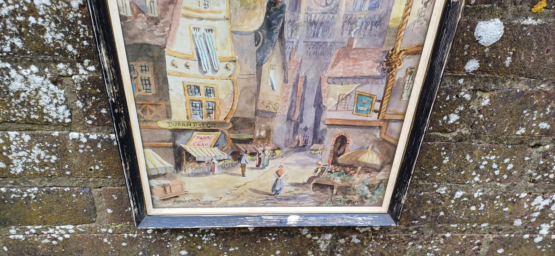 Superb pair of French Belgian Watercolours - Amiens and Bruges. Delightful. by A Stanton. Mid century Art. Framed and glazed, ready to hang