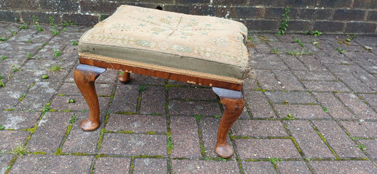 Quality Vintage Victorian Rosewood Upholstered Stool Superb Quality but Needs TLC