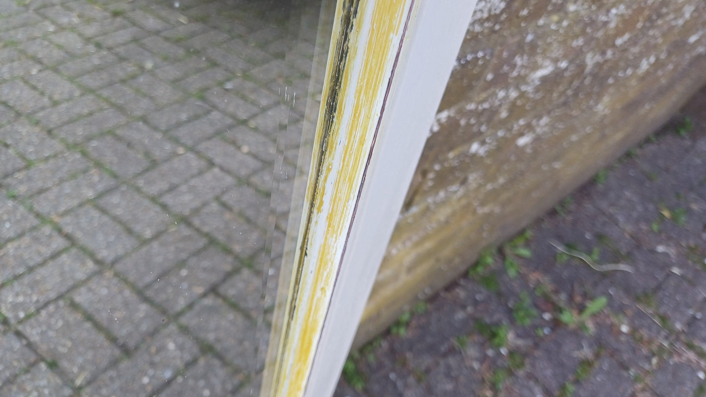 Huge Vintage Painted Shabby Chic Wall or Over Mantel Mirror Bespoke Upcycled. Farrow and Ball Light Grey