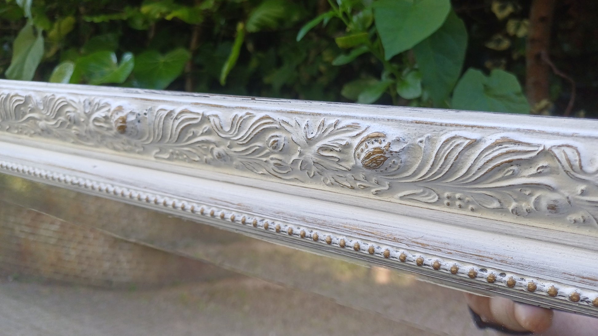 Huge Vintage Painted Shabby Chic Wall or Over Mantel Mirror Bespoke Upcycled. 132 x 102 cm