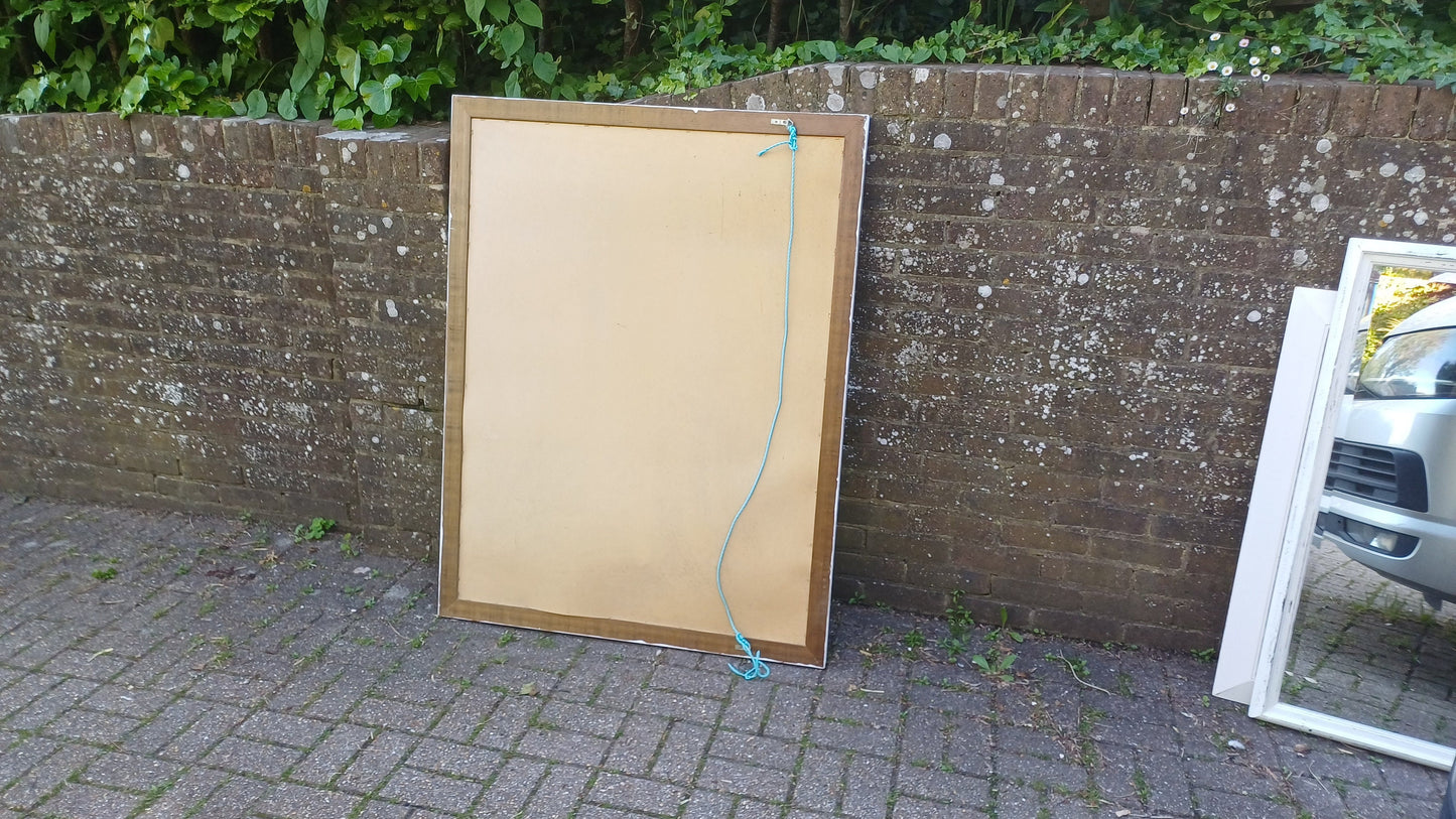 Huge Vintage Painted Shabby Chic Wall or Over Mantel Mirror Bespoke Upcycled. 132 x 102 cm