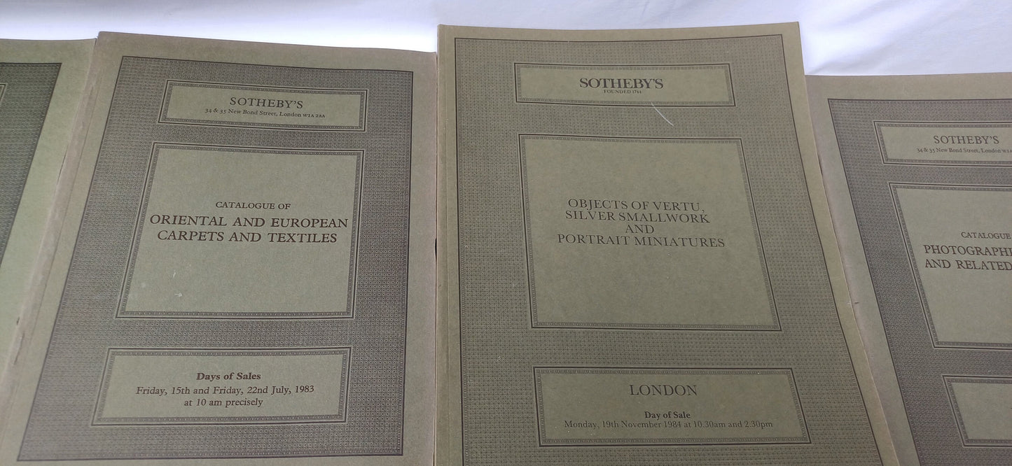 A Set of 12 Vintage 80s Quality Sotheby Lot Catalogues and Collector Magazines Silver Toys Scientific Textiles