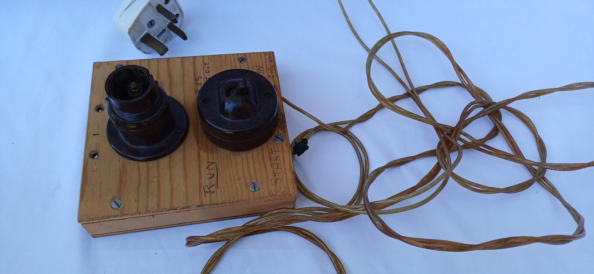 Wonderful Vintage ‘Gnome’ Gold Iron Projector with Independent Bespoke Bakelite Light and Switch.