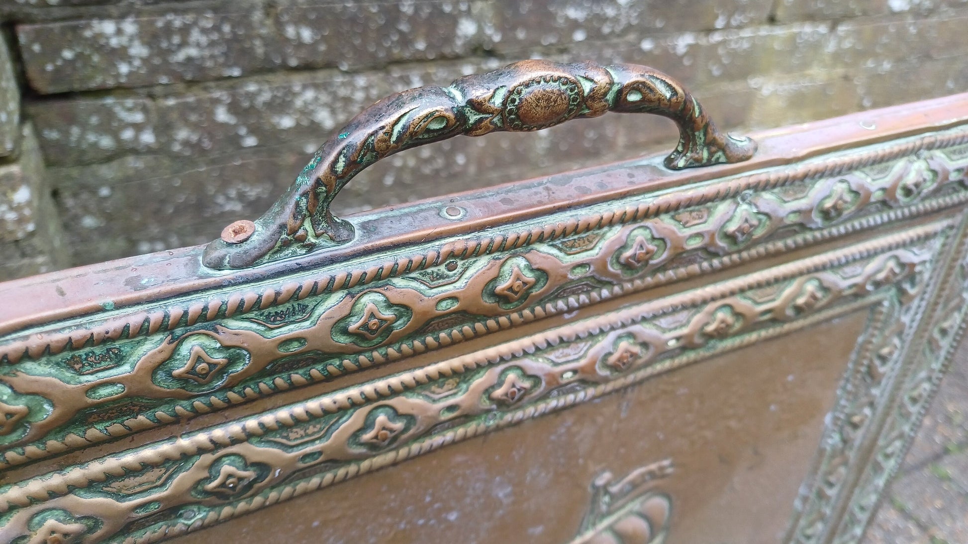 Lovely Vintage Brass Galleon Fire Screen Fire Spark Guard