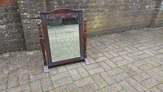 Vintage Solid Oak 1920s Oak Swing Mirror