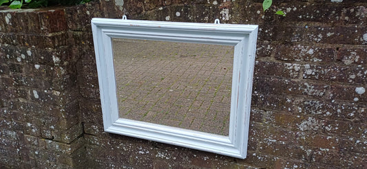 Huge Vintage Painted Shabby Chic Wall or Over Mantel Mirror Bespoke Upcycled. Farrow and Ball Light Blue