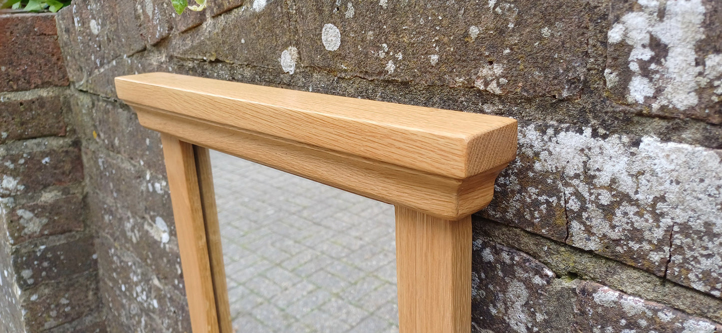 Top Quality Solid Oak Mirror with Cornice.